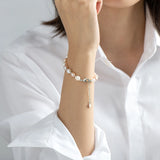 14K Filled Twisted Pearls Bracelet Bangle Women Jewelry