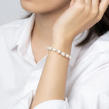 14K Filled Twisted Pearls Bracelet Bangle Women Jewelry