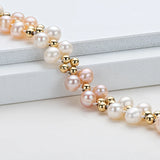 14K Filled Chain Bracelet Freshwater Pearl Charm Bracelet Women Jewelry
