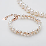 14K Filled Chain Bracelet Freshwater Pearl Charm Bracelet Women Jewelry