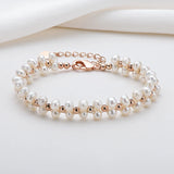 14K Filled Chain Bracelet Freshwater Pearl Charm Bracelet Women Jewelry
