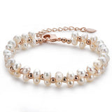 14K Filled Chain Bracelet Freshwater Pearl Charm Bracelet Women Jewelry