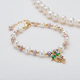 Freshwater Pearl Charm Bracelet - Wedding Jewelry Gift