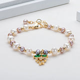Freshwater Pearl Charm Bracelet - Wedding Jewelry Gift
