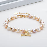 14K Filled Chain Bracelet Natural Freshwater Pearls Charm Women Jewelry