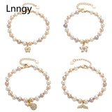 14K Filled Chain Bracelet Natural Freshwater Pearls Charm Women Jewelry