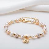 14K Filled Chain Bracelet Natural Freshwater Pearls Charm Women Jewelry