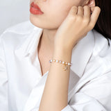 14K Filled Chain Bracelet Natural Freshwater Pearls Charm Women Jewelry