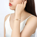 14K Filled Chain Bracelet with Pearls Star Charm