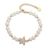 14K Filled Chain Bracelet with Pearls Star Charm