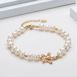 14K Filled Chain Bracelet with Pearls Star Charm