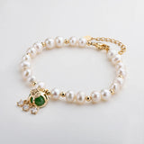 14K Filled Chain Bracelet Natural Freshwater Pearls Blessing Bracelet