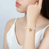 14K Filled Chain Bracelet Natural Freshwater Pearls Blessing Bracelet