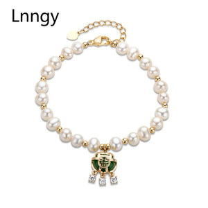 14K Filled Chain Bracelet Natural Freshwater Pearls Blessing Bracelet
