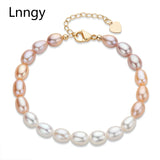14K Filled Chain Bracelet with Freshwater Pearls Women Jewelry