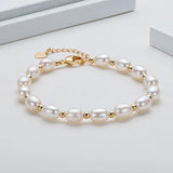 14K Filled Chain Bracelet with Freshwater Pearls Women Jewelry