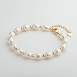 14K Filled Chain Bracelet with Freshwater Pearls Women Jewelry