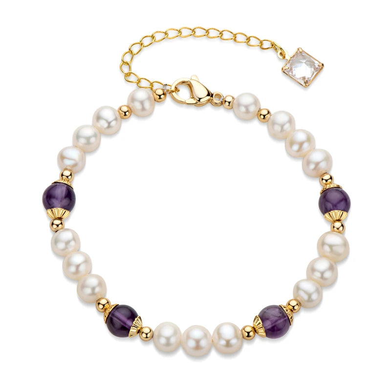 14K Filled Chain Bracelet Natural Freshwater Pearls 17+5cm Women Charm Jewelry