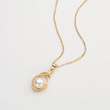 14K Filled Pearl Pendant Necklace Women Party Jewelry