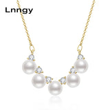 14K Filled Chain Necklace Women Freshwater Pearl Pendant Jewelry Gift