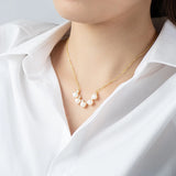 14K Filled Chain Necklace Women Freshwater Pearl Pendant Jewelry Gift
