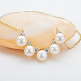 14K Filled Chain Necklace Women Freshwater Pearl Pendant Jewelry Gift