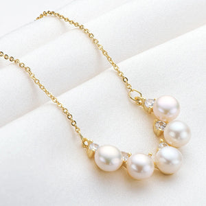 14K Filled Chain Necklace Women Freshwater Pearl Pendant Jewelry Gift
