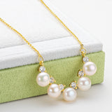 14K Filled Chain Necklace Women Freshwater Pearl Pendant Jewelry Gift