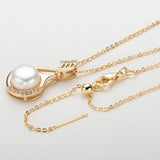 9.5-10mm Freshwater Pearl Necklace Gold-Plated Pendant
