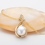 9.5-10mm Freshwater Pearl Necklace Gold-Plated Pendant