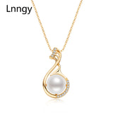 9.5-10mm Freshwater Pearl Necklace Gold-Plated Pendant