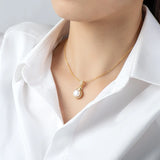 9.5-10mm Freshwater Pearl Necklace Gold-Plated Pendant