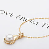 9.5-10mm Freshwater Pearl Necklace Gold-Plated Pendant