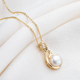 9.5-10mm Freshwater Pearl Necklace Gold-Plated Pendant