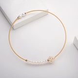 14K Filled Pearl Choker Necklace Women Jewelry