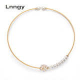 14K Filled Pearl Choker Necklace Women Jewelry