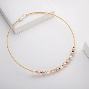 14K Filled Chokers Necklace 5.5-7mm Freshwater Pearl Necklace Women Jewelry