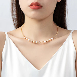 14K Filled Freshwater Pearl Chokers Necklace Women Jewelry