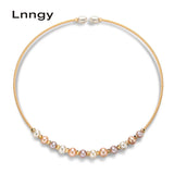 14K Filled Freshwater Pearl Chokers Necklace Women Jewelry