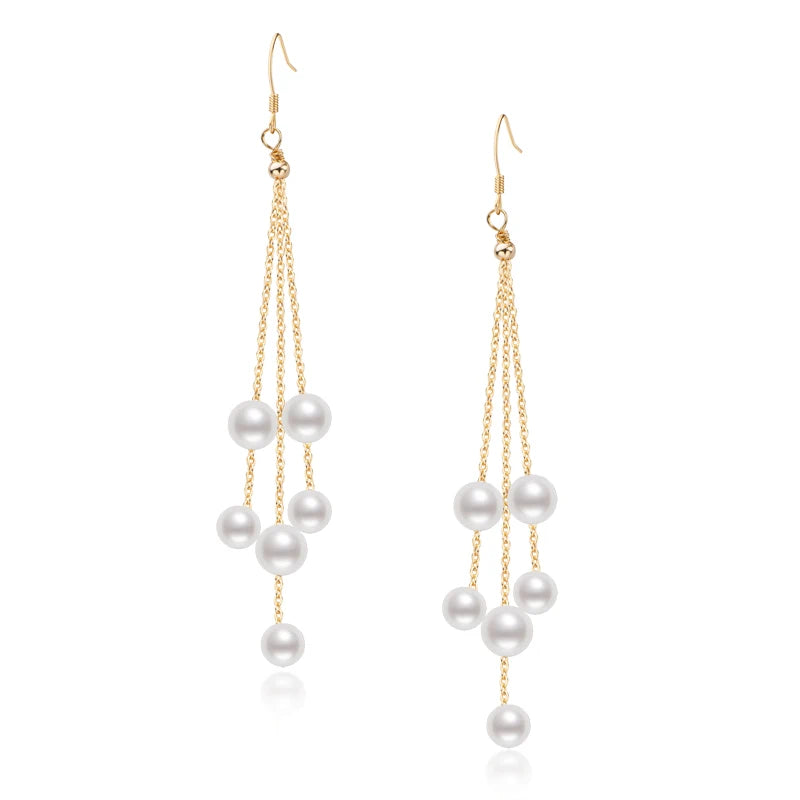14K Filled Freshwater Pearl Drop Dangle Earrings