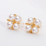 14K Filled Pearl Stud Earrings Women Engagement Jewelry