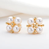 14K Filled Pearl Stud Earrings Women Engagement Jewelry