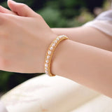 14K Filled Twisted Bracelet 5.5-6mm Pearl Bangle Women Jewelry