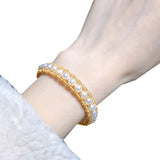 14K Filled Twisted Bracelet 5.5-6mm Pearl Bangle Women Jewelry