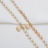 14K Filled Ginkgo Leaf Bracelet with Freshwater Pearl Charm - Birthday Jewelry