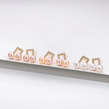 Musical Note Pearl Stud Earrings 6-6.5mm Fine Jewelry