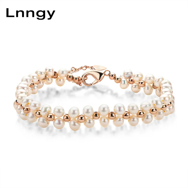 14K Filled Pearl Bracelet Flower Freshwater Pearl Bead