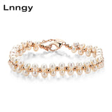 14K Filled Pearl Bracelet Flower Freshwater Pearl Bead