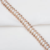 14K Filled Pearl Bracelet Freshwater 4-5mm Oval Pearl Chain Bracelet