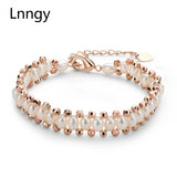 14K Filled Pearl Bracelet Freshwater 4-5mm Oval Pearl Chain Bracelet
